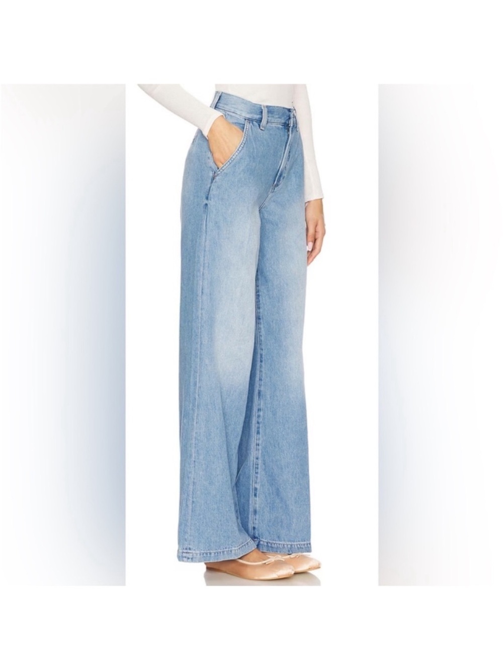 PISTOLA Wide Leg Light Blue Women's Paloa Jeans